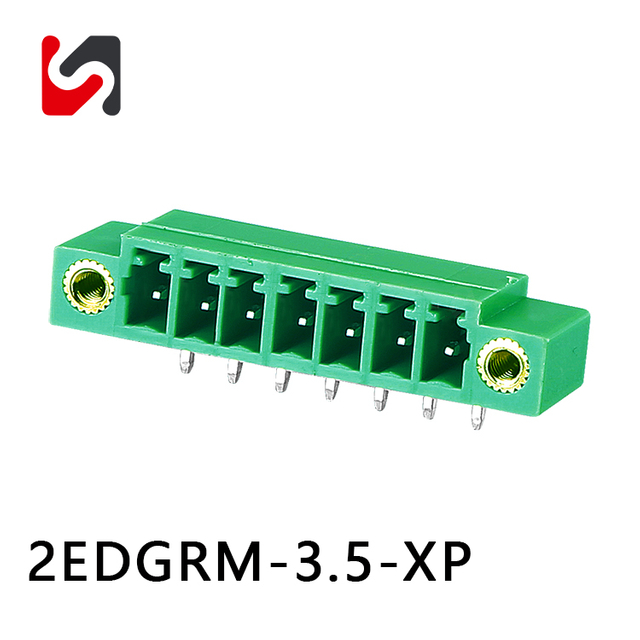 SHANYE BRAND 2EDGRM-3..5 Bloque de terminales enchufable de paso de 3,5 mm macho hembra con brida 