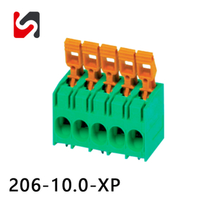 SHANYE BRAND 206-10.0 10,0 mm Rastermaß, heißer Verkauf, Phoenix-Feder-Klemmenleiste, Leiterplatten-Anschlussblock, Drahtverbindung 