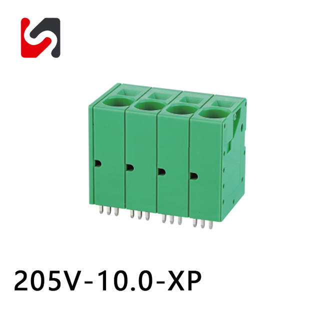 SHANYE BRAND 205V-10,0 10,0 мм шаг Феникс пружинный тип клеммная колодка разъем для печатной платы для подключения проводов печатной платы 