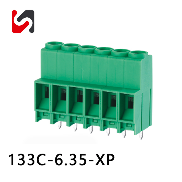 SHANYE BRAND SY133C-6.35 300V 30A Venta caliente conector de terminal de tornillo pcb 3p proveedor de paso de 6,35mm
