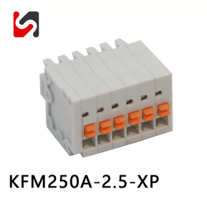 Proveedor de terminales de resorte KFM250A-2.5 300V Recomend 2P-24P 2,5 mm Venta caliente Bloques de terminales enchufables Phoenix con UL 