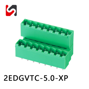 Conectores enchufables hembra-varón de los bloques de terminales de la echada de 2EDGVTC-5.0 300V 5.0MM